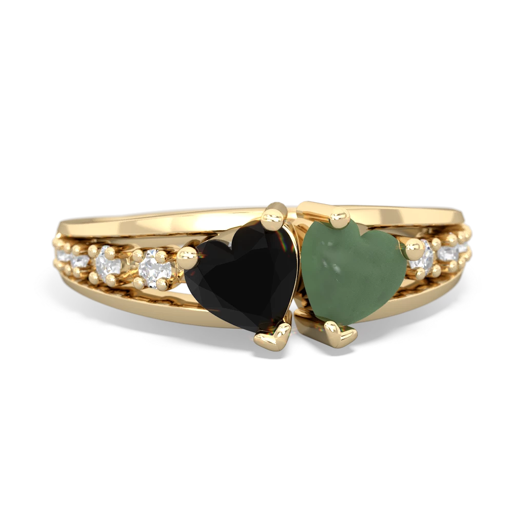 Onyx Heart To Heart 14K Yellow Gold ring R3342