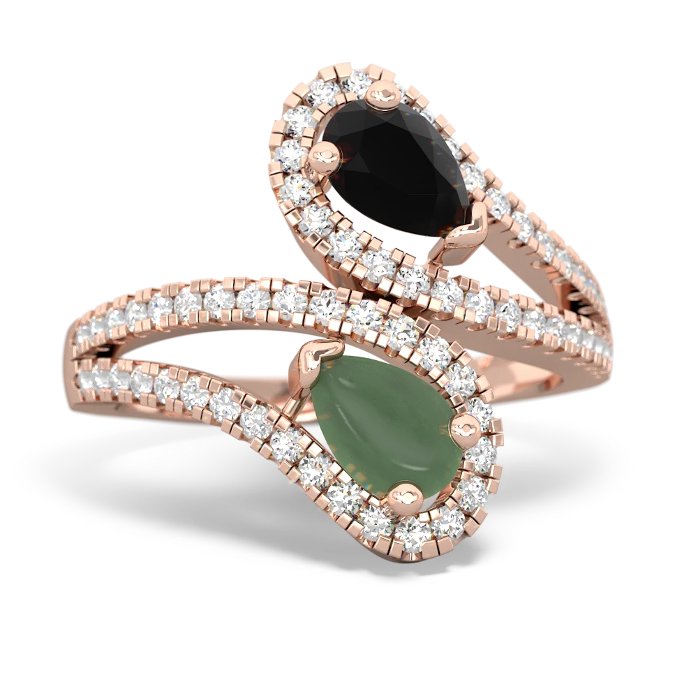 Onyx Diamond Dazzler 14K Rose Gold ring R3000