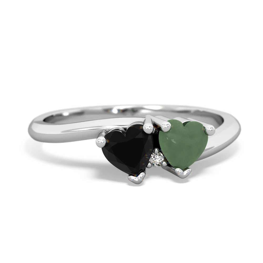 Onyx Sweethearts 14K White Gold ring R5260