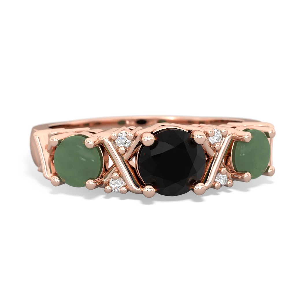 Onyx Hugs And Kisses 14K Rose Gold ring R5016