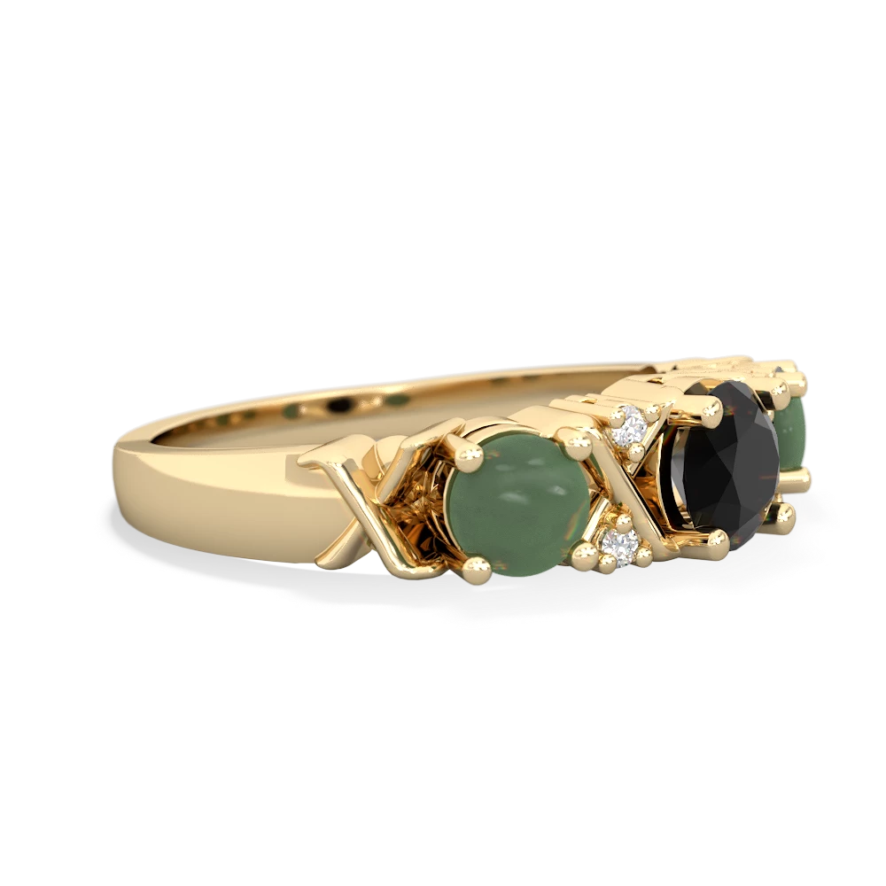 Onyx Hugs And Kisses 14K Yellow Gold ring R5016