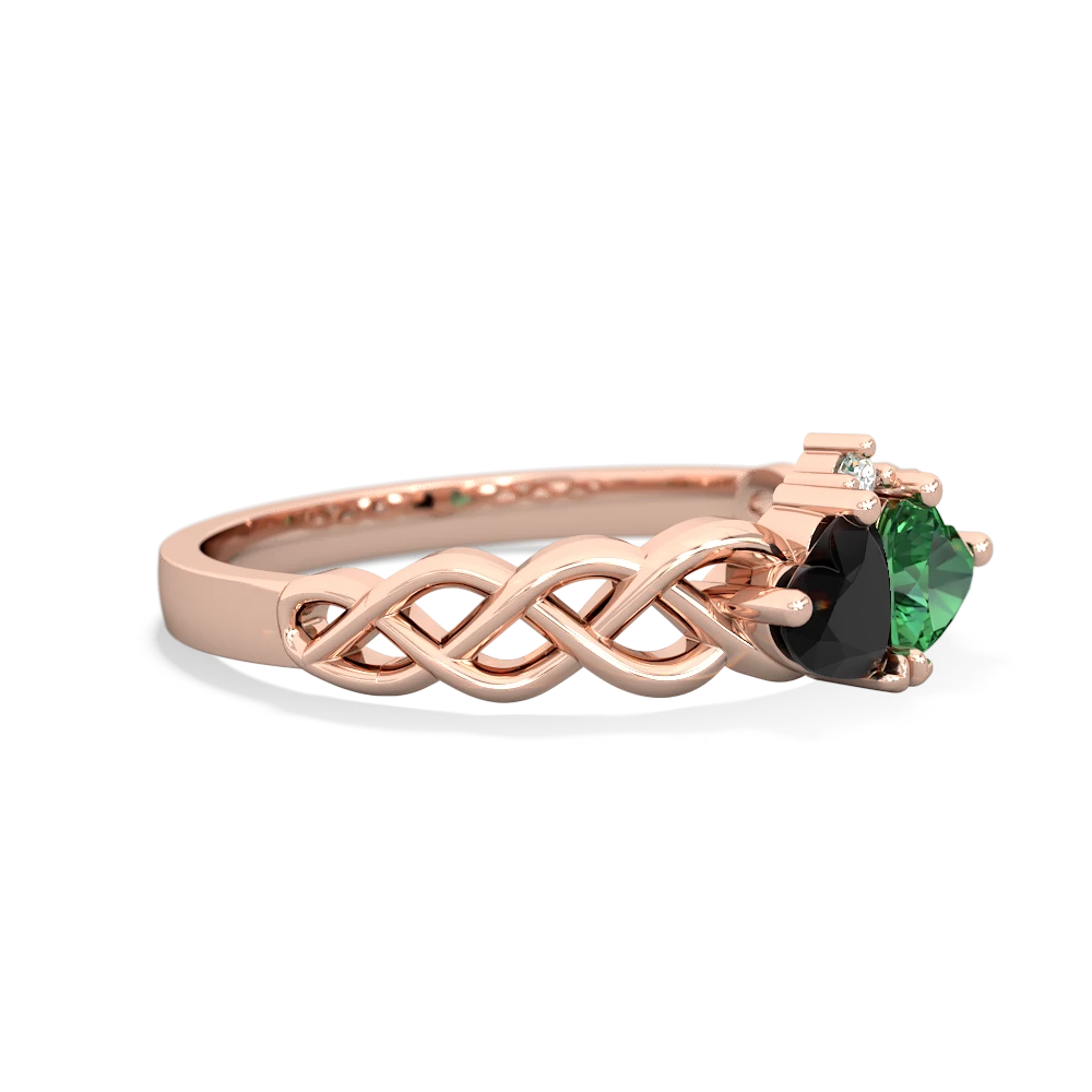 Onyx Heart To Heart Braid 14K Rose Gold ring R5870