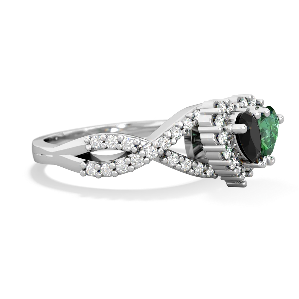 Onyx Diamond Twist 'One Heart' 14K White Gold ring R2640HRT