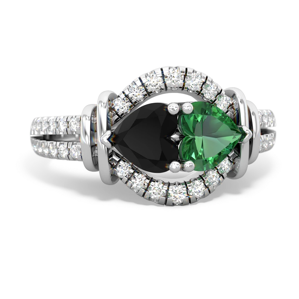 Onyx Art-Deco Keepsake 14K White Gold ring R5630