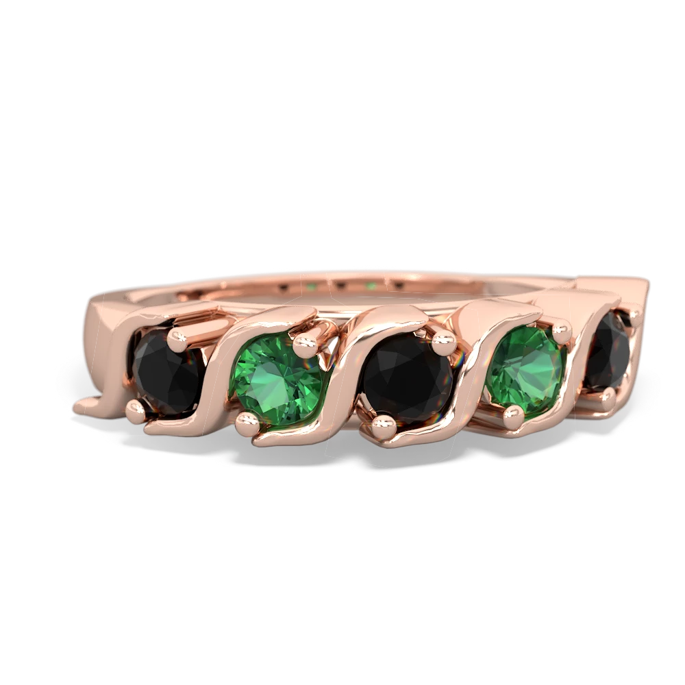 Onyx Anniversary Band 14K Rose Gold ring R2089