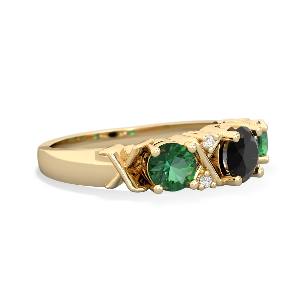 Onyx Hugs And Kisses 14K Yellow Gold ring R5016