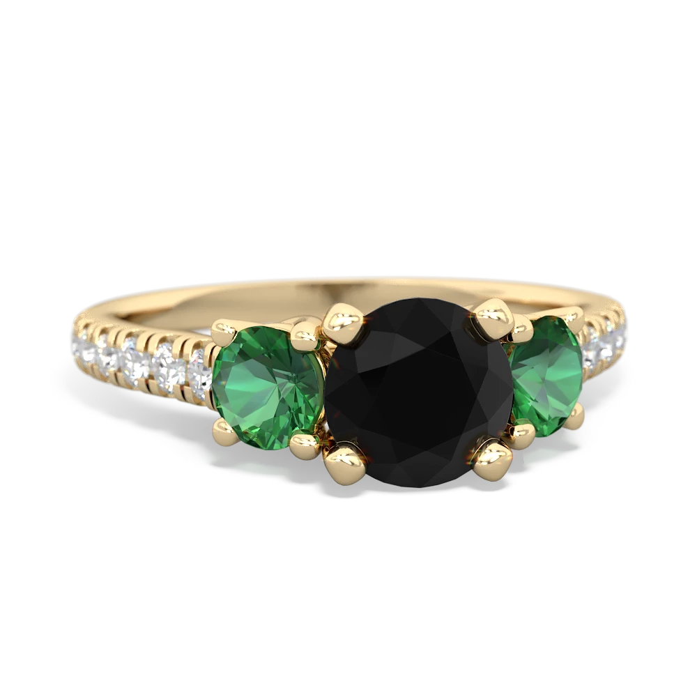 Onyx Pave Trellis 14K Yellow Gold ring R5500