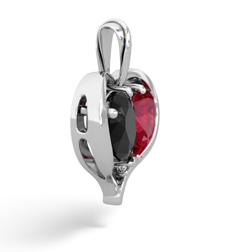 Onyx Two Become One 14K White Gold pendant P5330