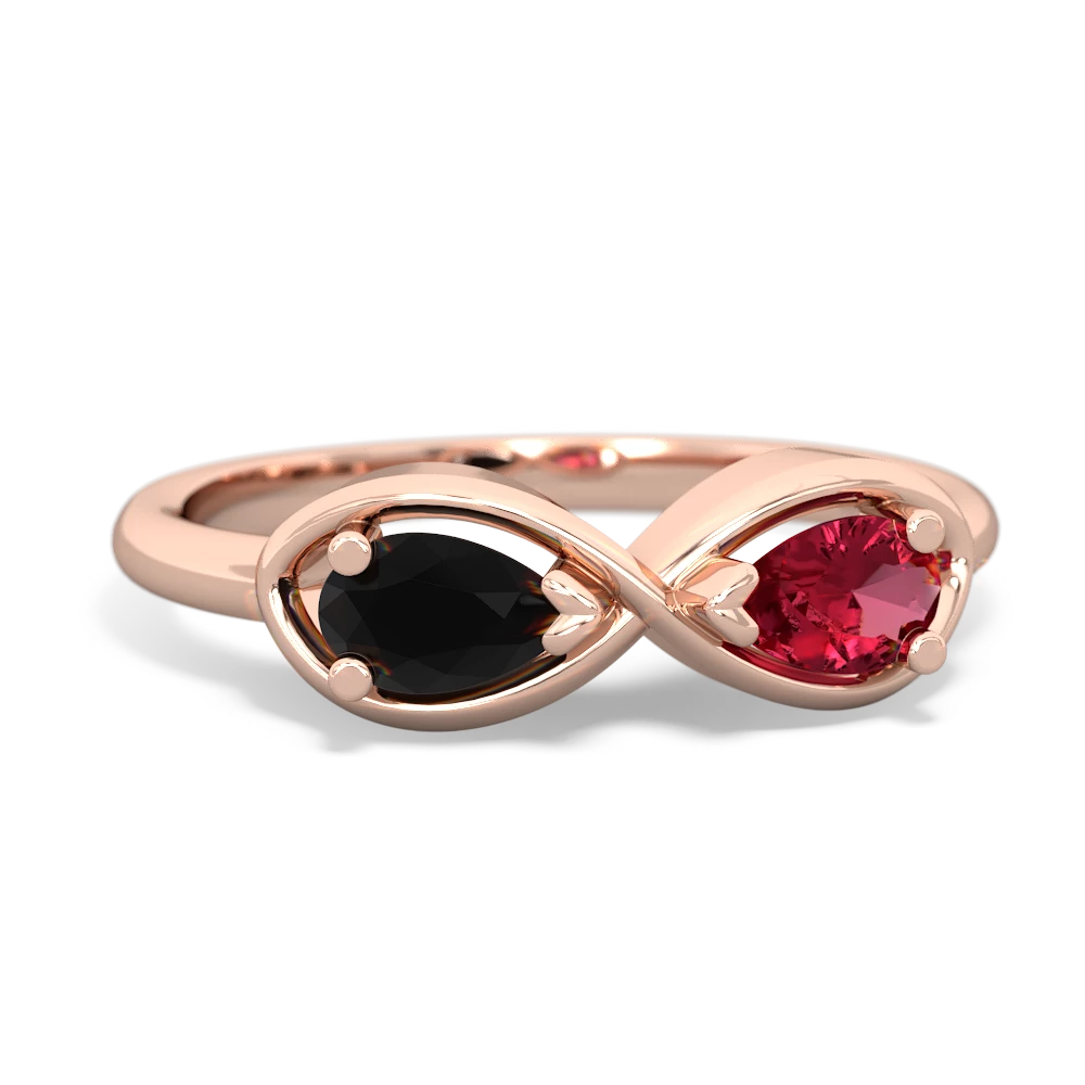 Onyx Infinity 14K Rose Gold ring R5050