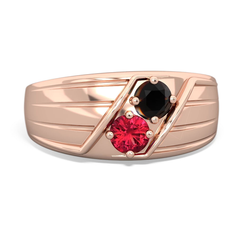 Onyx Men's Streamline 14K Rose Gold ring R0460