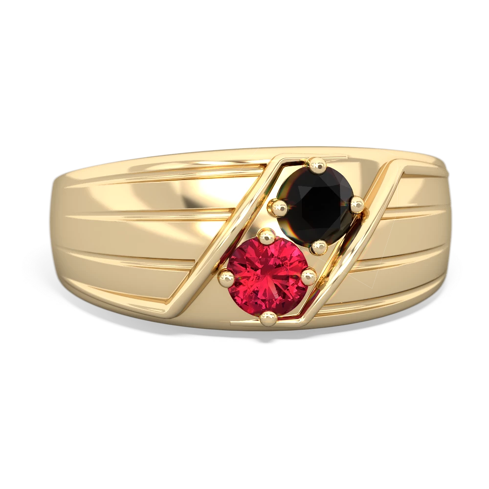 Onyx Men's Streamline 14K Yellow Gold ring R0460