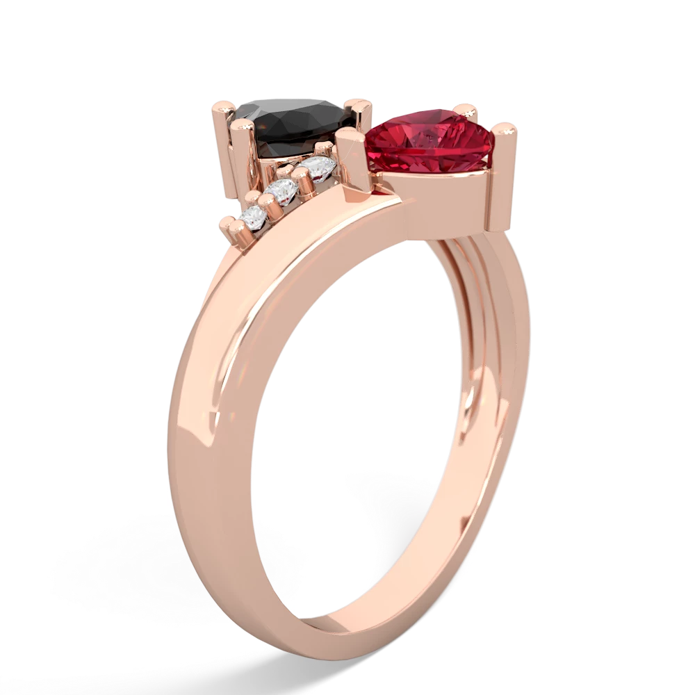 Onyx Heart To Heart 14K Rose Gold ring R2064