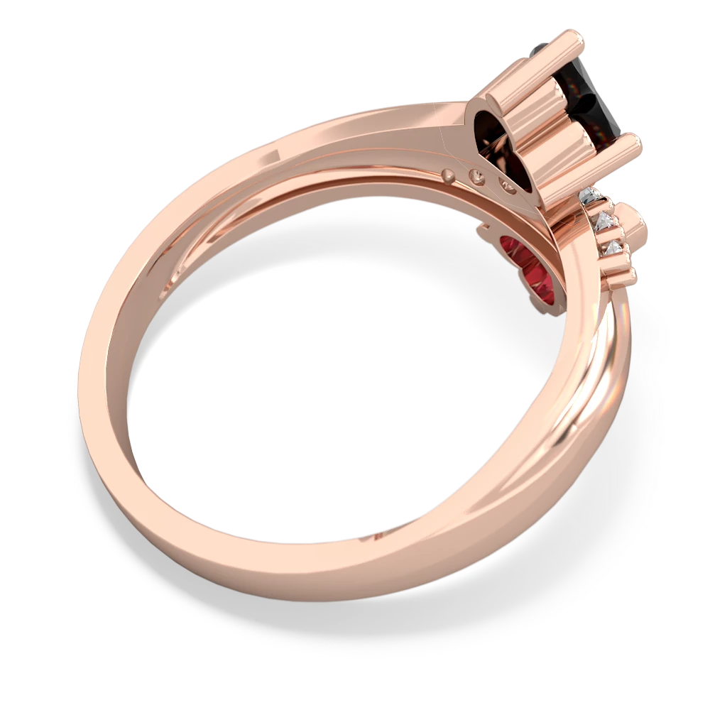 Onyx Heart To Heart 14K Rose Gold ring R2064