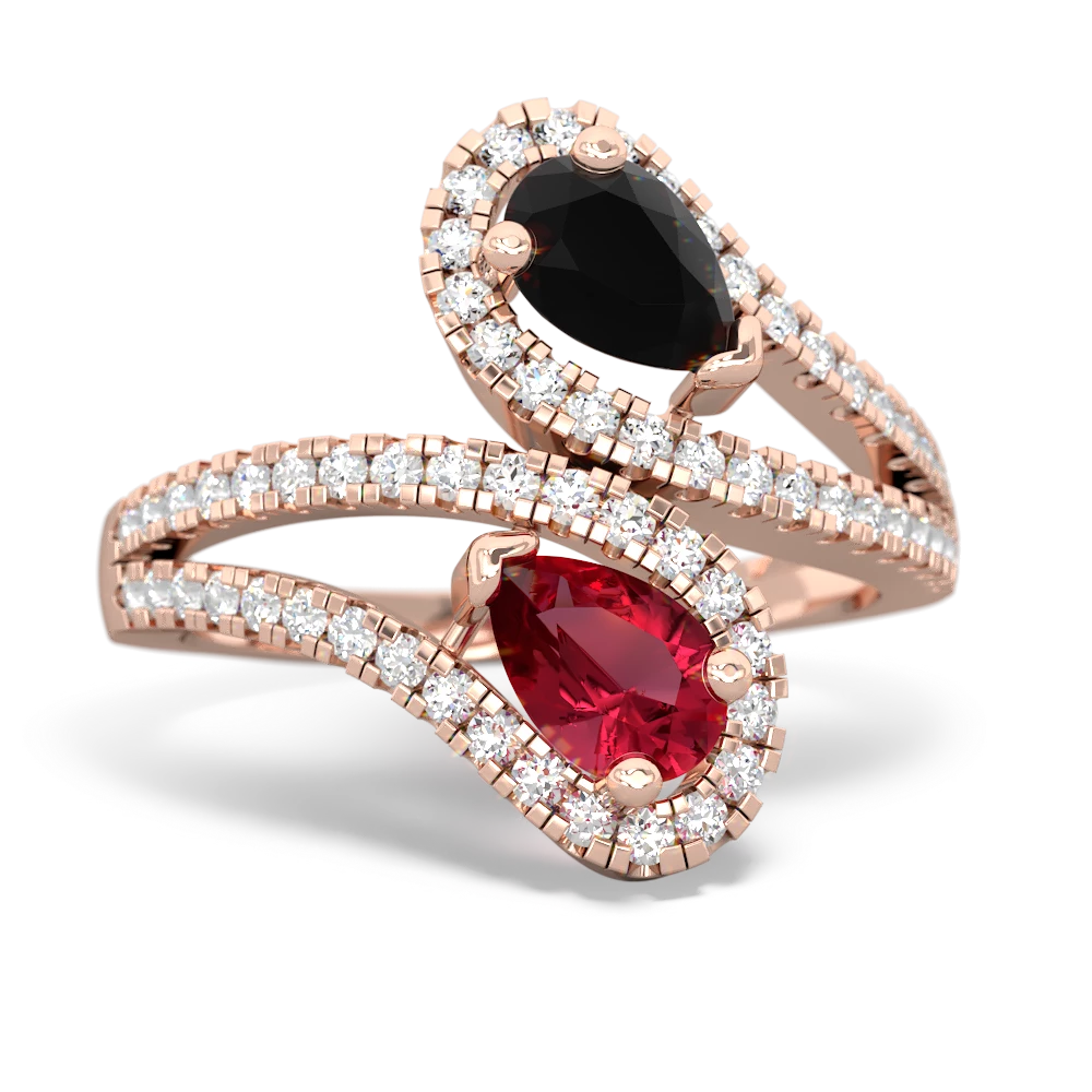 Onyx Diamond Dazzler 14K Rose Gold ring R3000