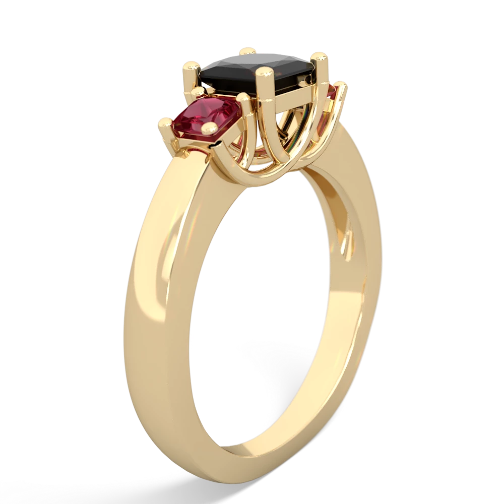 Onyx Three Stone Trellis 14K Yellow Gold ring R4015