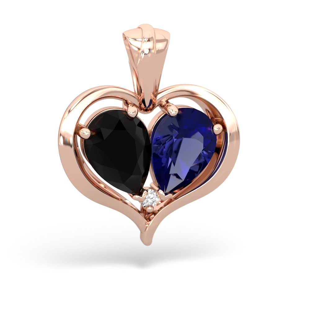 Onyx Two Become One 14K Rose Gold pendant P5330