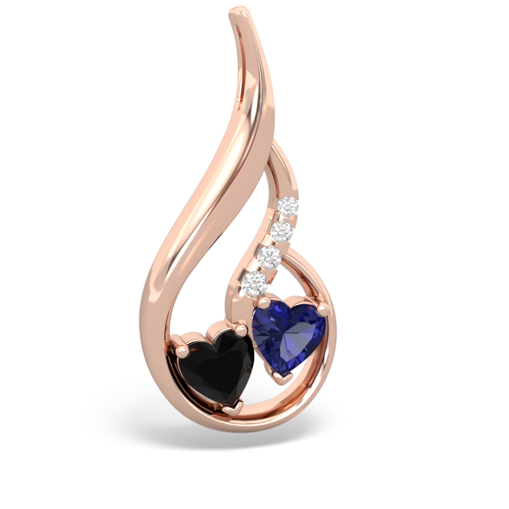 Onyx Keepsake Curves 14K Rose Gold pendant P5450