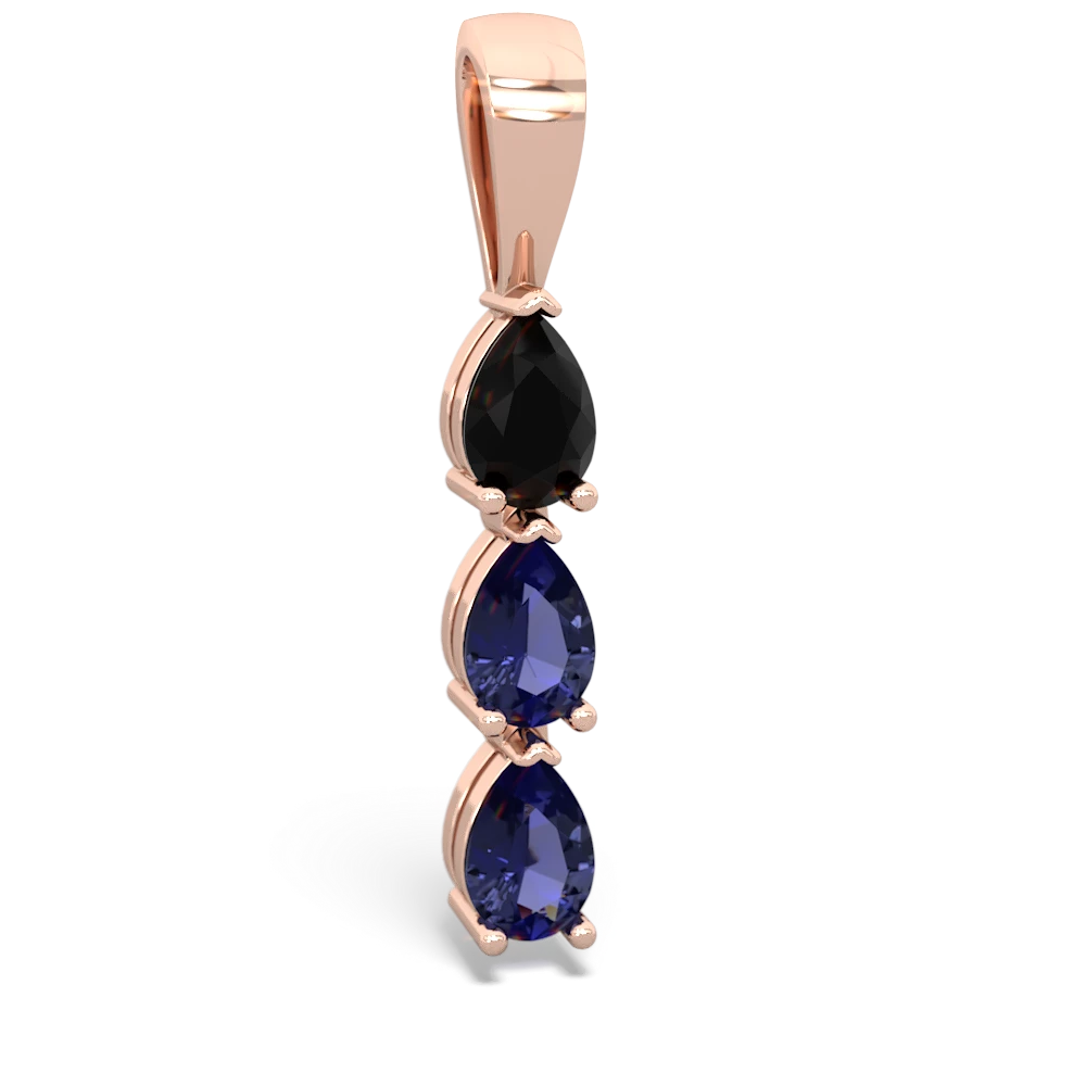 Onyx Dew Drops 14K Rose Gold pendant P2251