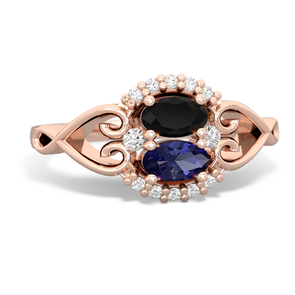 Onyx Love Nest 14K Rose Gold ring R5860