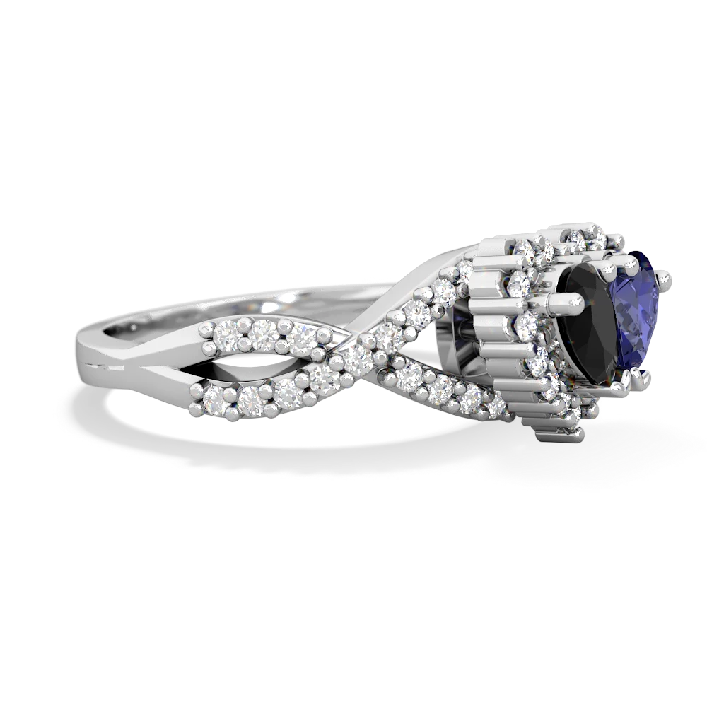 Onyx Diamond Twist 'One Heart' 14K White Gold ring R2640HRT