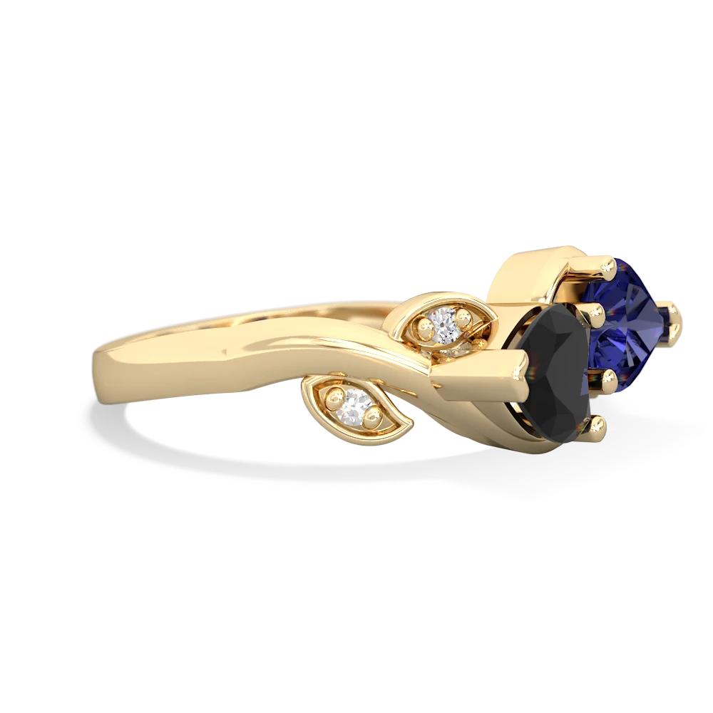 Onyx Floral Elegance 14K Yellow Gold ring R5790