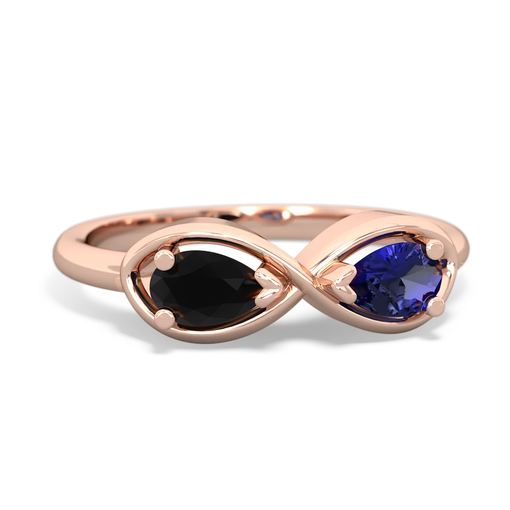 Onyx Infinity 14K Rose Gold ring R5050