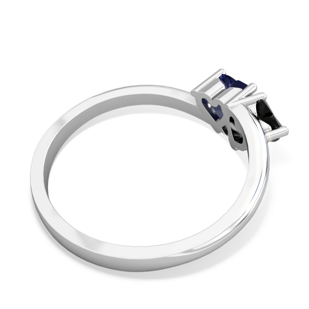 Onyx Sweethearts 14K White Gold ring R5260