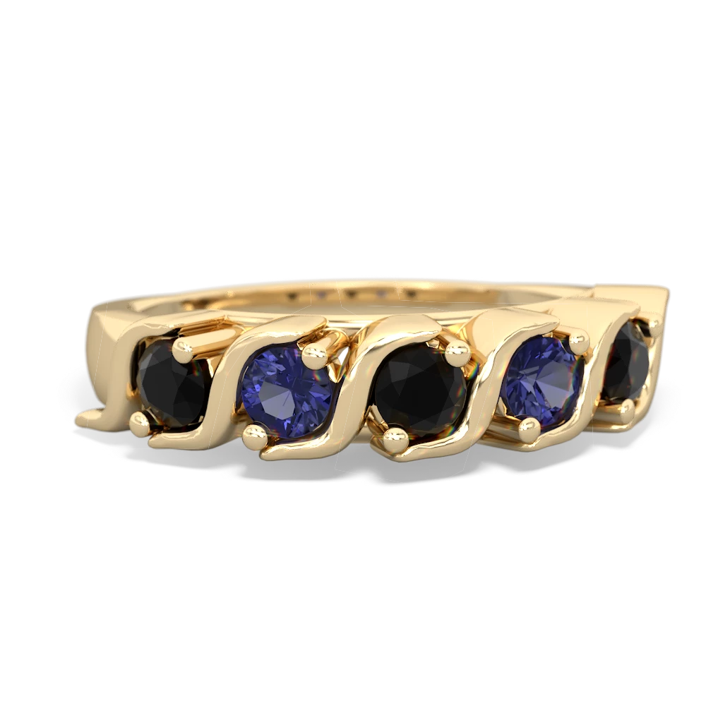 Onyx Anniversary Band 14K Yellow Gold ring R2089