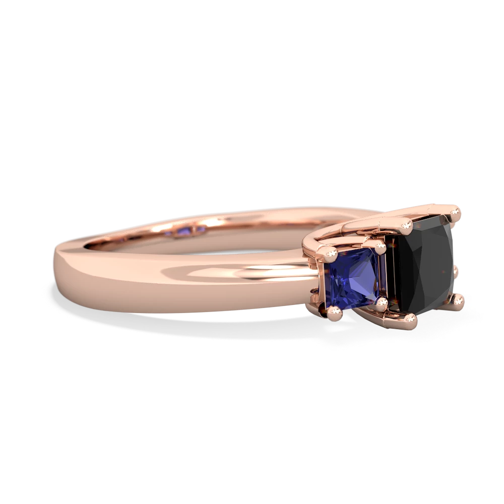 Onyx Three Stone Trellis 14K Rose Gold ring R4015