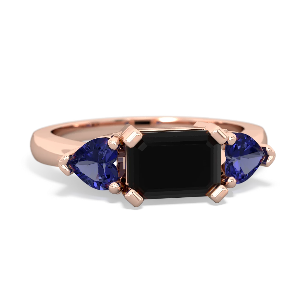 Onyx Three Stone 14K Rose Gold ring R5235