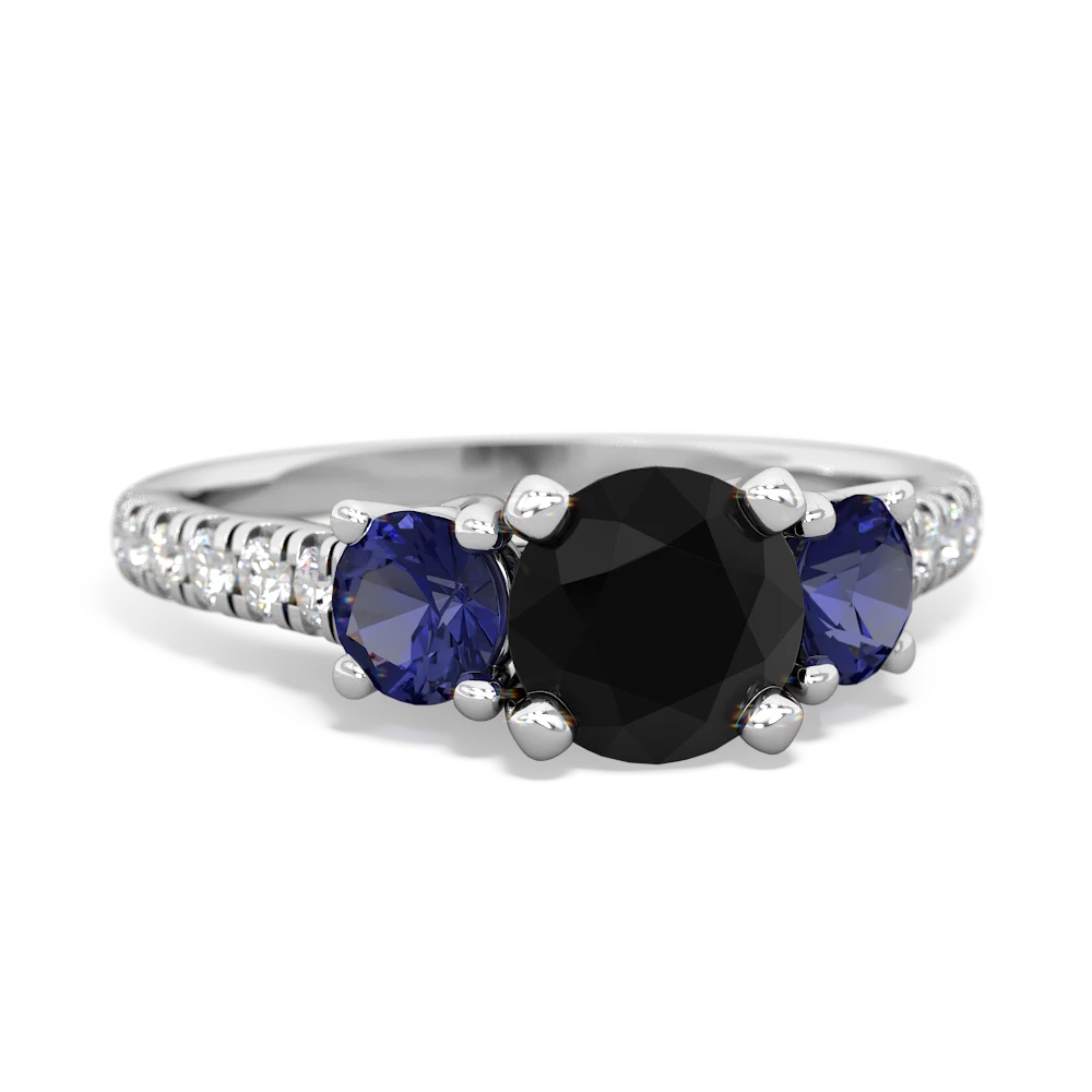 Onyx Pave Trellis 14K White Gold ring R5500