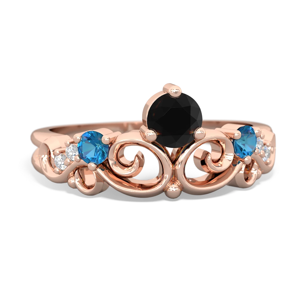 Onyx Crown Keepsake 14K Rose Gold ring R5740