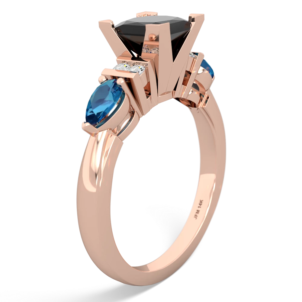 Onyx 6Mm Princess Eternal Embrace Engagement 14K Rose Gold ring C2002