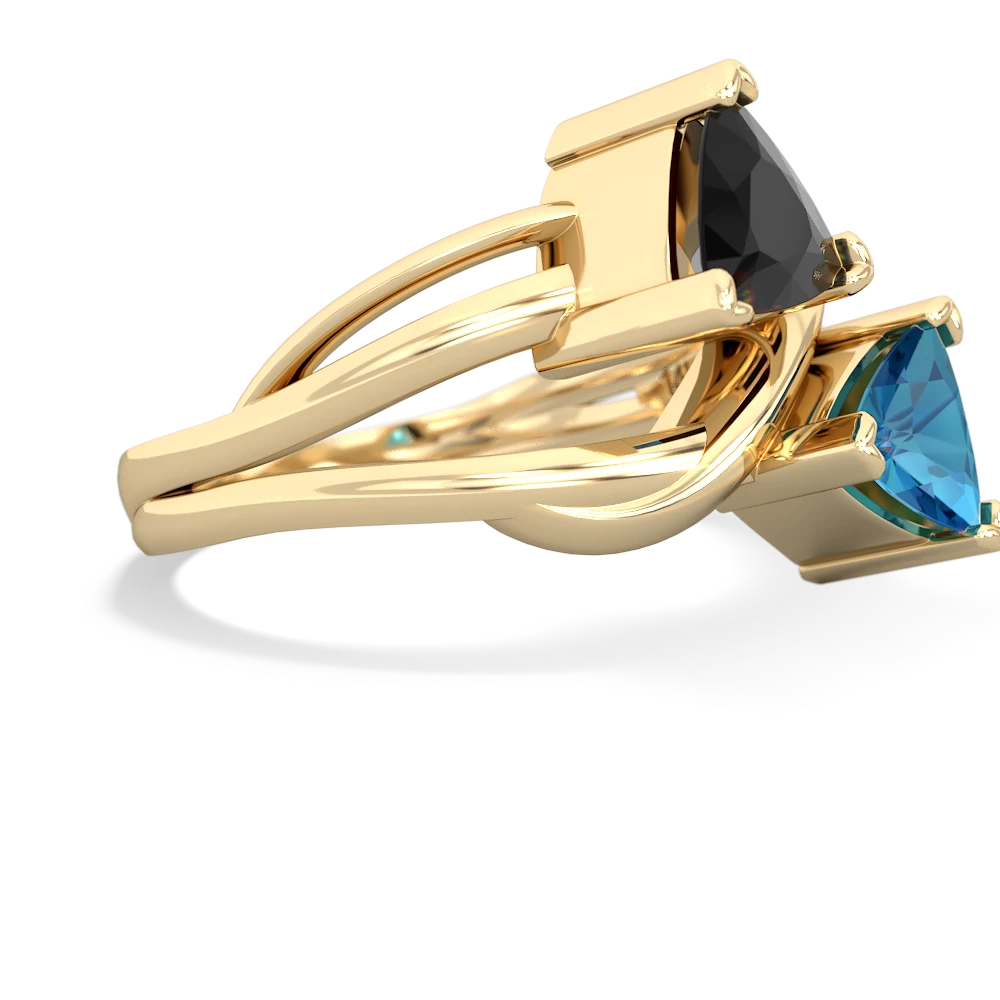 Onyx Split Band Swirl 14K Yellow Gold ring R2341