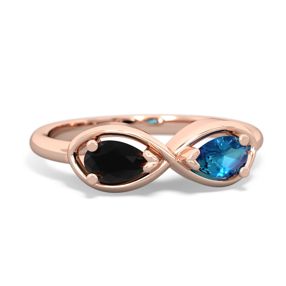 Onyx Infinity 14K Rose Gold ring R5050