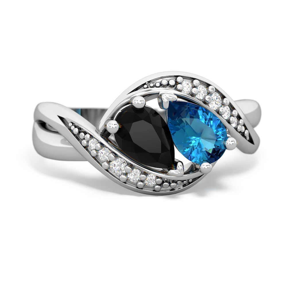 Onyx Summer Winds 14K White Gold ring R5342