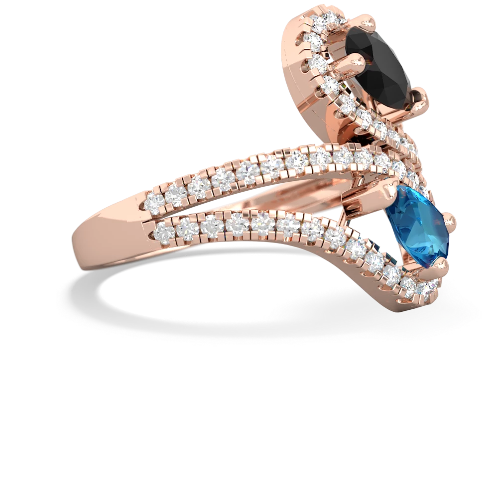 Onyx Diamond Dazzler 14K Rose Gold ring R3000