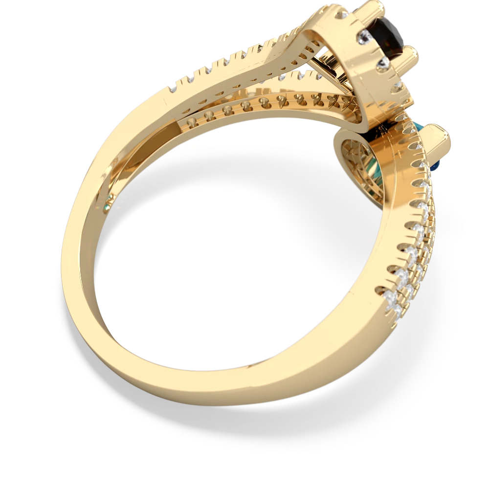 Onyx Diamond Dazzler 14K Yellow Gold ring R3000