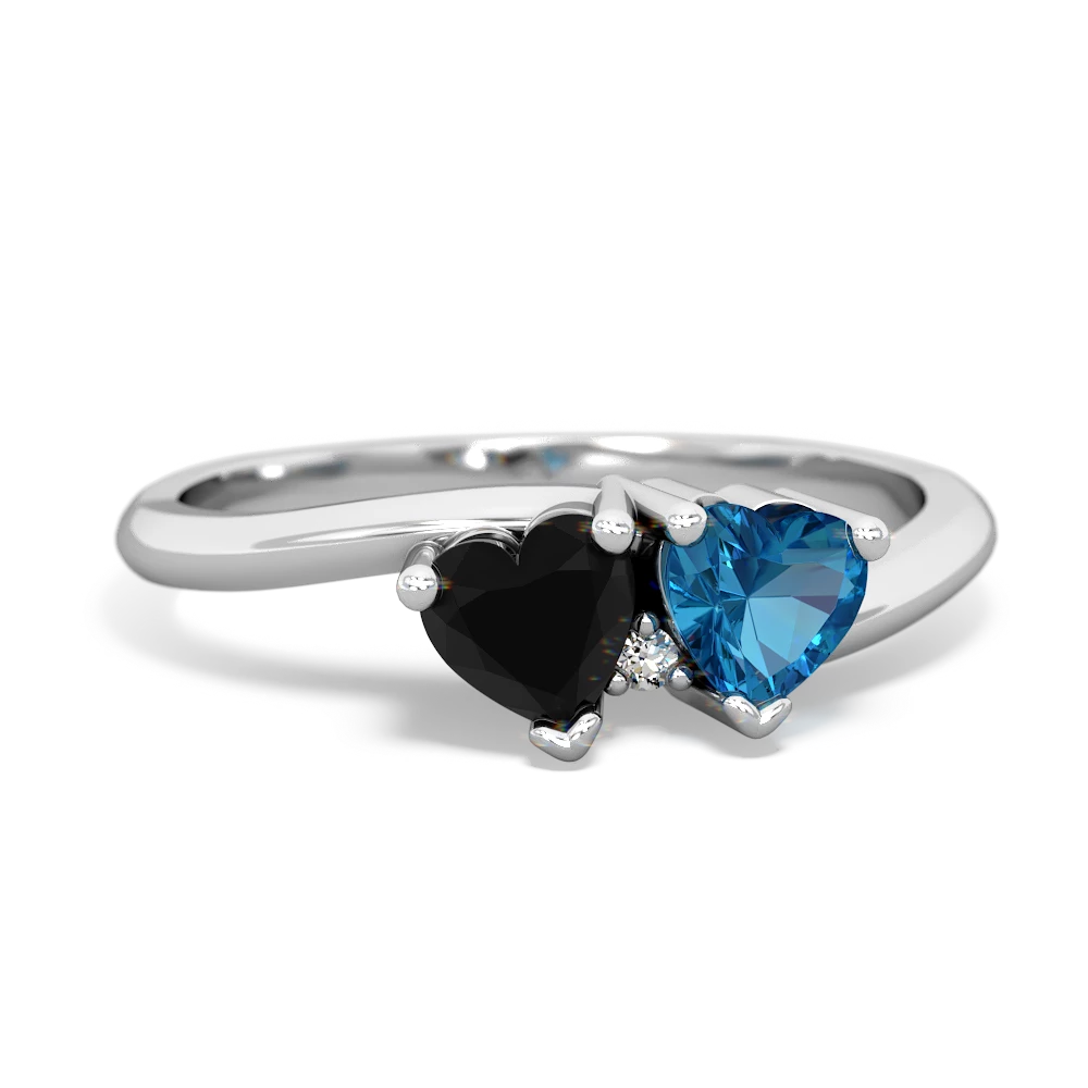 Onyx Sweethearts 14K White Gold ring R5260