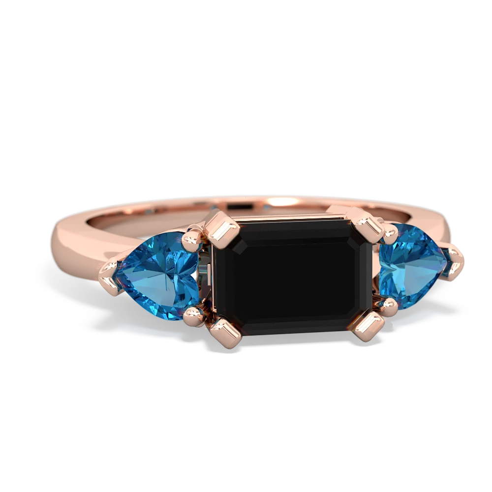 Onyx Three Stone 14K Rose Gold ring R5235