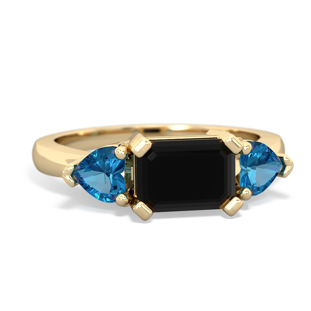 Onyx Three Stone 14K Yellow Gold ring R5235