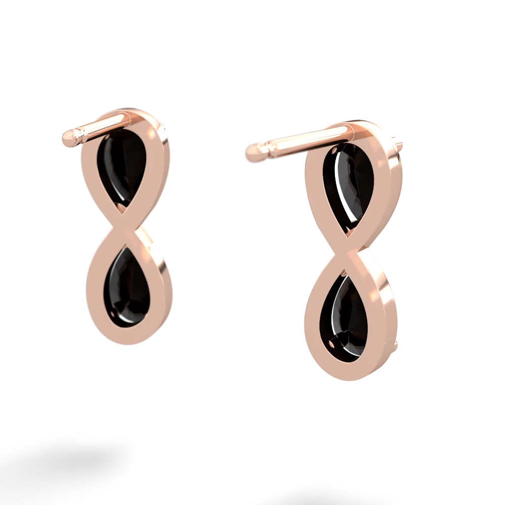 Onyx Infinity 14K Rose Gold earrings E5050