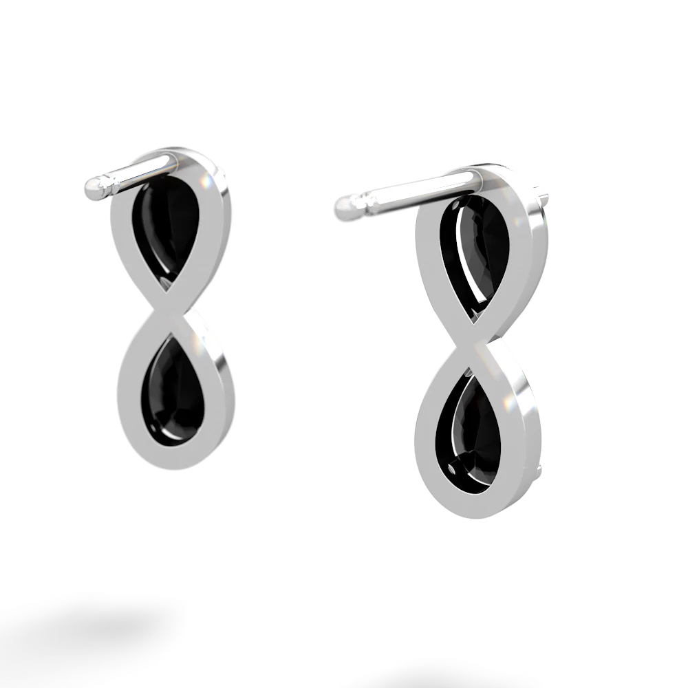 Onyx Infinity 14K White Gold earrings E5050