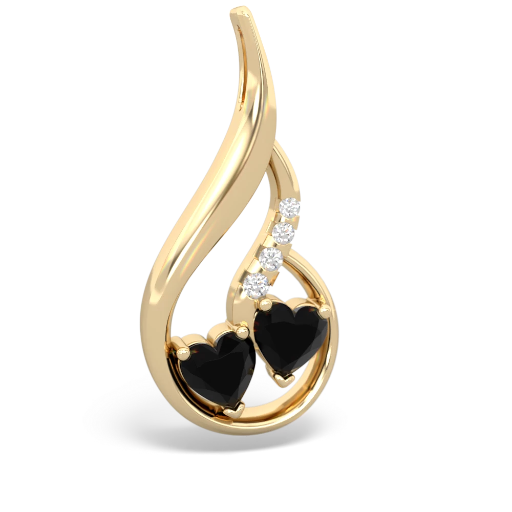 Onyx Keepsake Curves 14K Yellow Gold pendant P5450