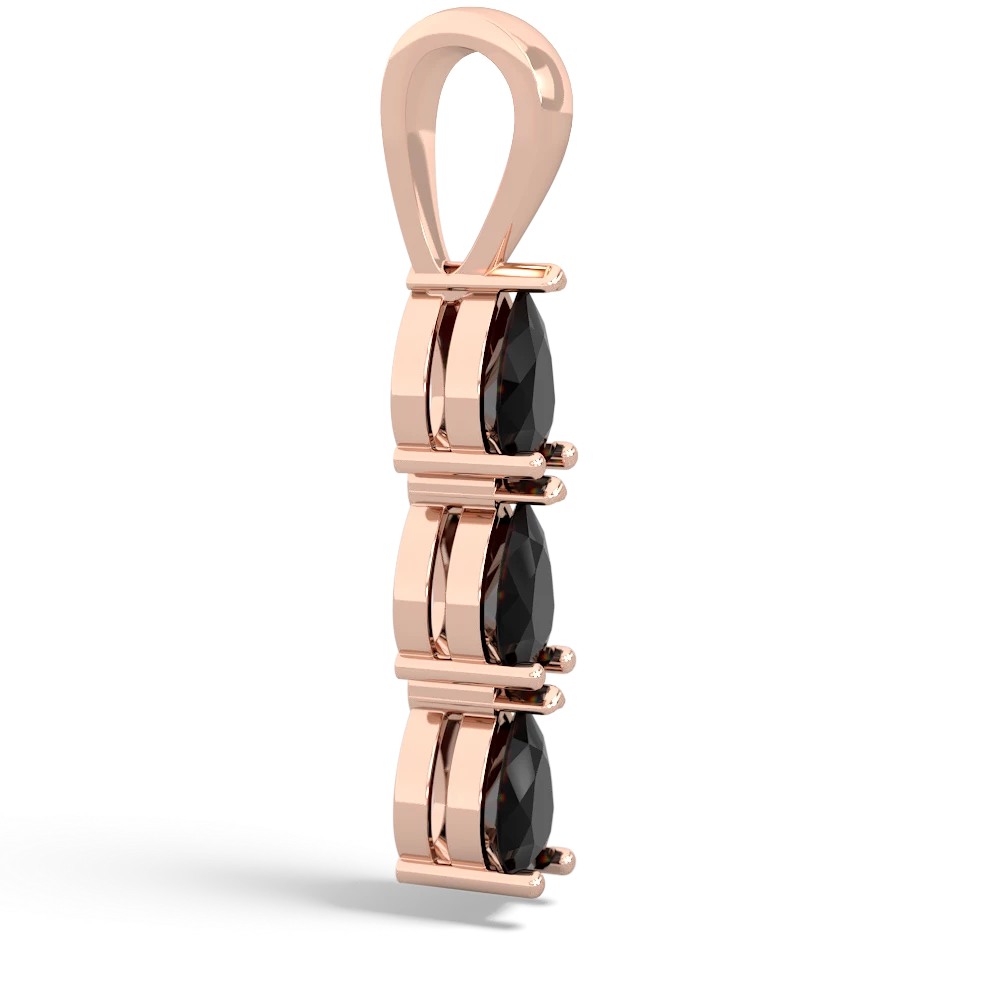 Onyx Dew Drops 14K Rose Gold pendant P2251