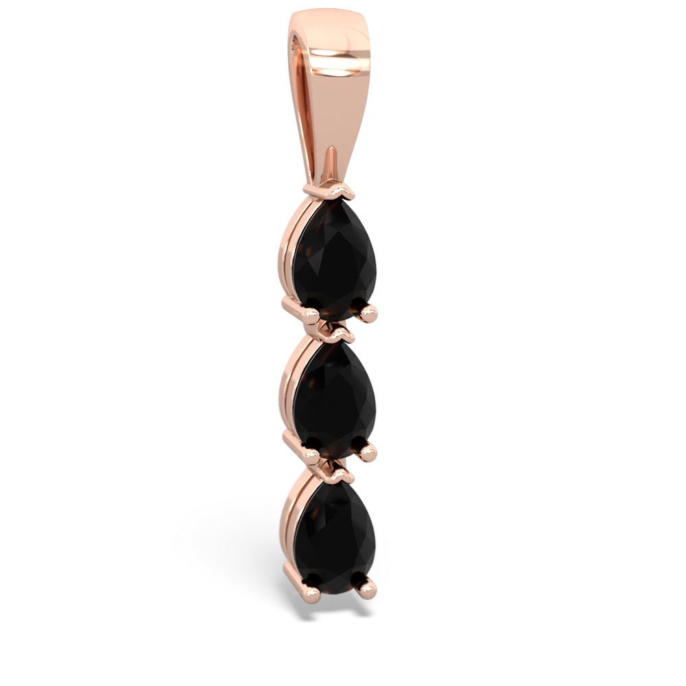 Onyx Dew Drops 14K Rose Gold pendant P2251