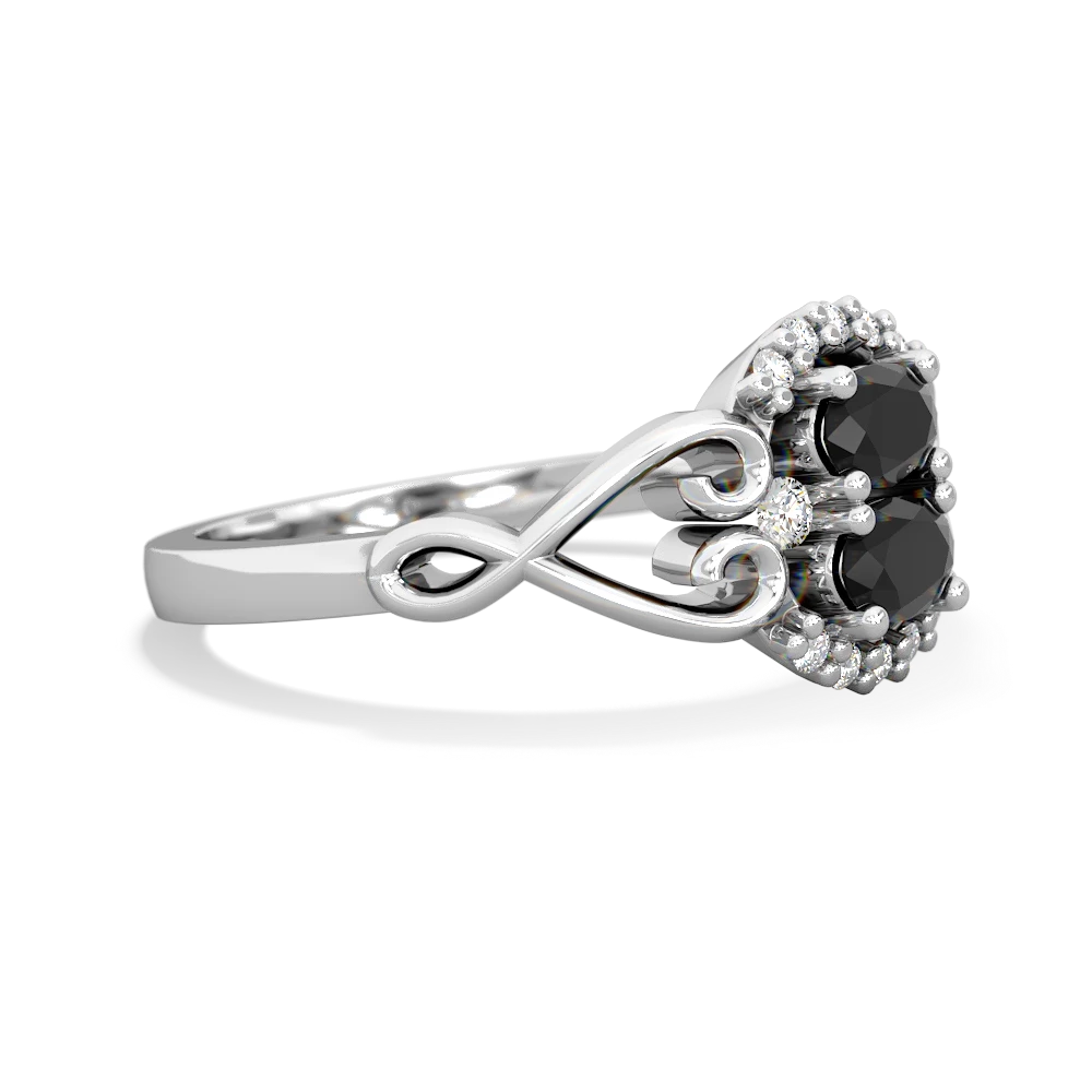 Onyx Love Nest 14K White Gold ring R5860