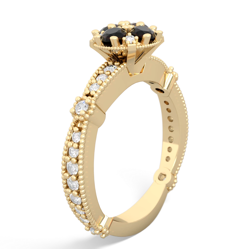 Onyx Sparkling Tiara Cluster 14K Yellow Gold ring R26293RD