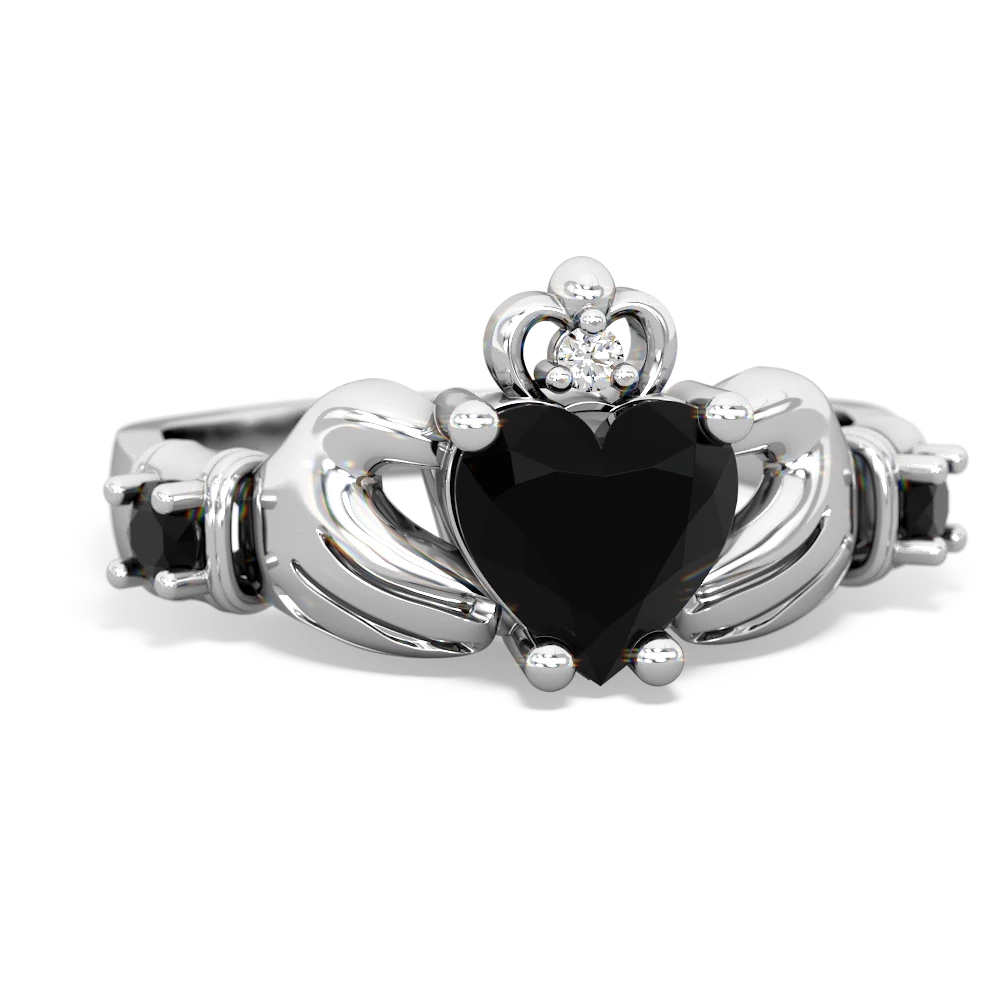 White Topaz Claddagh Keepsake 14K White Gold ring R5245