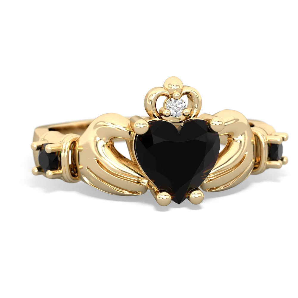 Lab Sapphire Claddagh Keepsake 14K Yellow Gold ring R5245